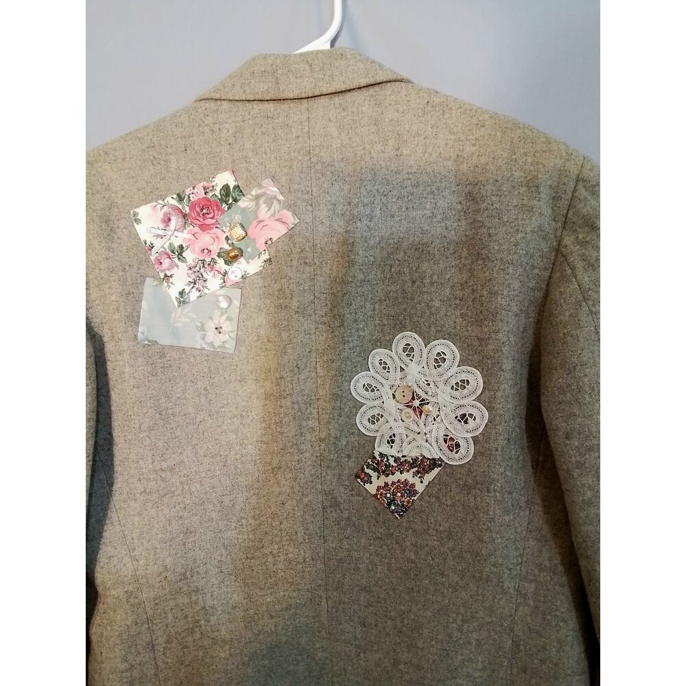 Gray Jacket With Patch Work. - image 6